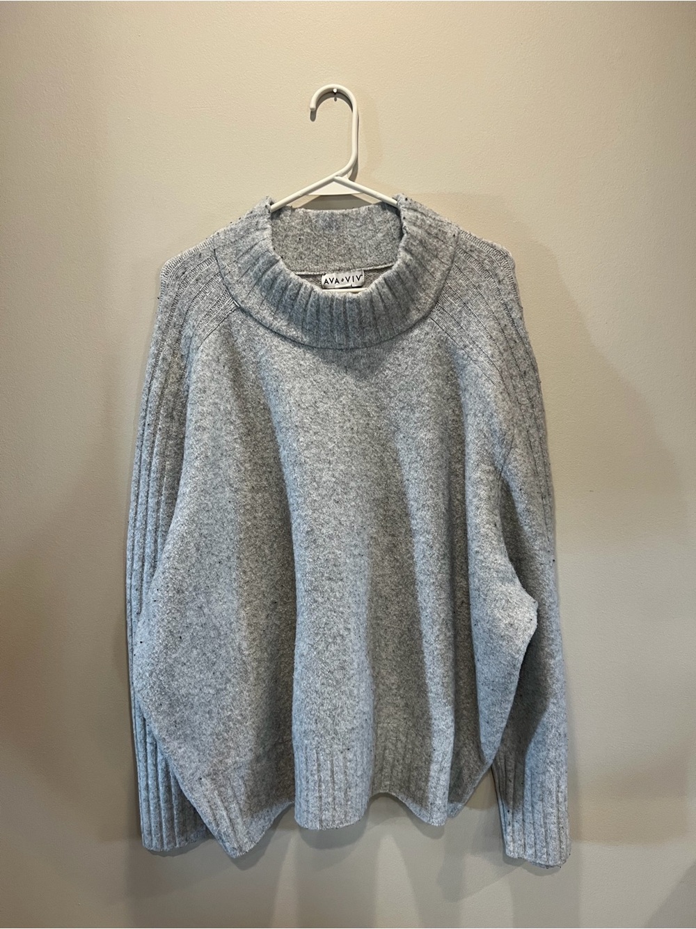 Ava & Viv Heather Gray Cozy Ribbed Turtleneck Sweater